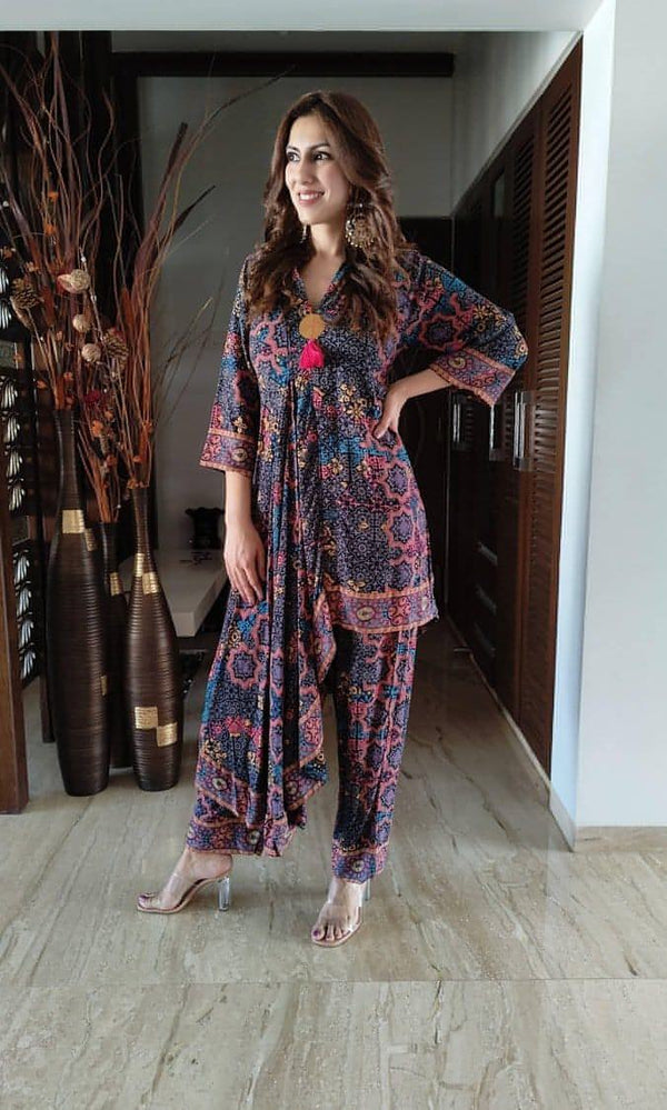 Drape Top and Pant Coord Set