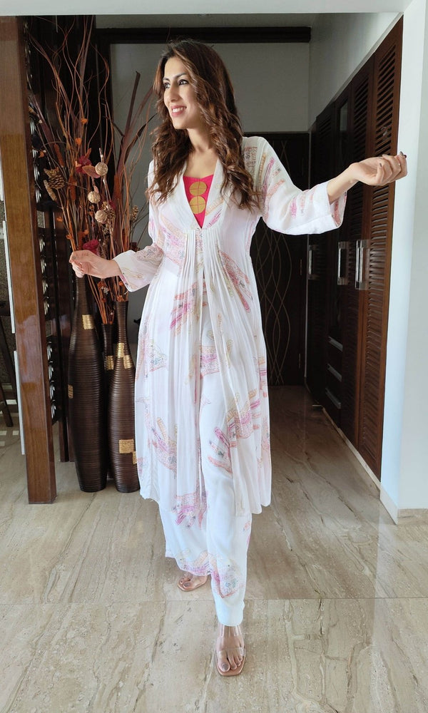 Pink White Handprint - Three Piece Coord Set